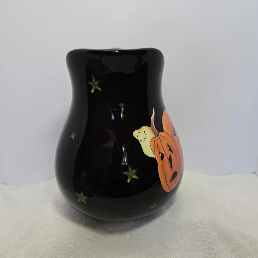 Halloween Ceramic Pitcher Pumpkins Ghosts Stars Black Jack O Lantern Target